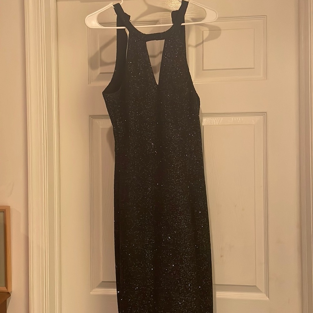 NW nightway size 8 black night neck sparkly dress